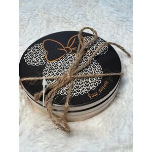 Minnie Mouse Set of 4 Disney Ceramic Coasters, gold & black
